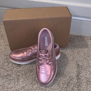 Skechers On the Go Flex Radiant Washable Boat Shoe (Gleam) in Rose Gold